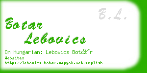 botar lebovics business card